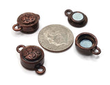Magnetic Clasps in Antique Copper with a Single Loop for jewelry making, crafting, beading into Bracelets and Necklaces  m203