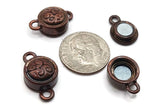 Magnetic Clasps in Antique Copper with a Single Loop for jewelry making, crafting, beading into Bracelets and Necklaces  m203