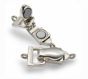 Single Loop - Silver - Fold Over Magnetic Clasps 7857