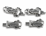 Fold Over Magnetic Clasps for Jewelry Making, Necklaces or Bracelets Silver Single Strand Mix