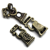 2 Hole - Antique Brass - Fold Over Magnetic Clasps 1213 - version 2