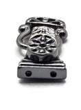Beautiful detailing makes these gunmetal floral magnetic clasps both a functional closure and a decorative jewelry component. Each clasp measures approximately 29 mm long and 8 mm thick, with two holes on each end spaced approximately 7.9 mm apart. Use them for double-strand bracelets, bead weaving, gemstone jewelry, and other handmade jewelry designs. The dark metallic finish coordinates beautifully with glass beads, crystals, gemstones, pearls, seed beads, and bold statement jewelry projects.