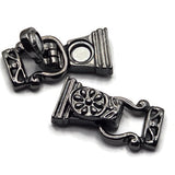 These 2 hole gunmetal magnetic clasps provide a beautiful finishing component for DIY bracelets and handmade jewelry. The fold-over design features an ornate floral pattern in a dark, polished metallic finish. At approximately 29 mm long and 8 mm thick, the clasp has substantial visual presence for double-strand bracelet designs. Use it with beads, gemstones, crystals, seed beads, pearls, or other jewelry-making supplies to create distinctive handmade bracelets and multi-strand jewelry.