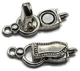 Single Loop - Silver - Gold  - Clasp Set - 7856 Gold and Dark Silver