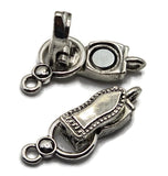 Single Loop - Mixed Metals  - Clasp Set - 7857 gold 7856 dark silver