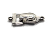 These dark weathered silver magnetic bracelet clasps offer an alternative to traditional bright reflective silver. The finish has a stainless-steel-like tone with irregular darker detailing that creates a slightly aged, distressed appearance. Each 29 mm fold-over magnetic clasp features a single vertical loop on both ends for easy attachment to handmade jewelry. Use these clasps for bead weaving, gemstone bracelets, seed bead cuffs, necklaces, single-strand designs, or creative multi-strand jewelry-making p
