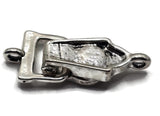 Finish your handmade bracelets with these weathered silver fold-over magnetic clasps featuring a simple, streamlined design. The darker silver plating resembles stainless steel and includes subtle irregular antiqued areas that give each clasp additional character. Approximately 29 mm long and 12 mm wide, these clasps have one vertical attachment loop at each end. They're a versatile choice for bead weaving, bracelet making, necklace making, gemstone jewelry, seed beads, and other DIY jewelry projects.
