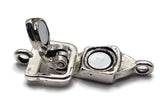 These weathered silver magnetic clasps combine an easy-to-use magnetic closure with the added security of a fold-over design. The darker silver color is less reflective than our Bright Silver finish and has irregular antiqued detailing for a softly aged appearance. Measuring approximately 29 mm long by 12 mm wide, each clasp includes one vertical loop on each end. Great for handmade bracelets, bead weaving, necklaces, gemstone strands, seed beads, and jewelry-making projects.