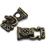 2 Hole - Antique Brass - Fold Over Magnetic Clasps 1213 - version 2