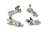 Fold Over Magnetic Clasps for Jewelry Making, Necklaces or Bracelets in Bright Silver Single Strand Mixed