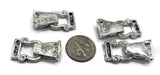 Fold Over Magnetic Clasps for Jewelry Making, Necklaces or Bracelets in Bright Silver Double Strand Mixed