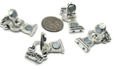 Fold Over Magnetic Clasps for Jewelry Making, Necklaces or Bracelets in Bright Silver Double Strand Mixed