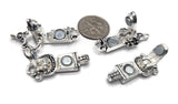 Fold Over Magnetic Clasps for Jewelry Making, Necklaces or Bracelets Silver Single Strand Mix