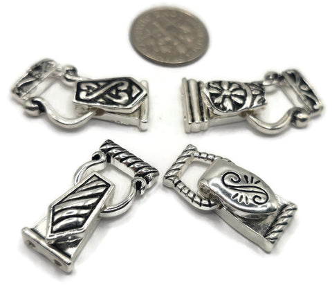Fold Over Magnetic Clasps for Jewelry Making, Necklaces or Bracelets Silver Double Strand Mix Lot