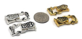 Fold Over Magnetic Clasps for Jewelry Making, Necklaces or Bracelets in Bright Silver and Bright Gold Celtic Style