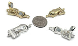 Fold Over Magnetic Clasps for Jewelry Making, Necklaces or Bracelets in Bright Silver and Bright Gold 7857 Style