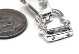 Large Fold Over Necklace Clasps in Silver with 2 holes for Double Strand Bracelets, Necklaces, or Jewelry, Making Wholesale Bulk 1213