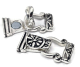 Large Fold Over Necklace Clasps in Silver with 2 holes for Double Strand Bracelets, Necklaces, or Jewelry, Making Wholesale Bulk 1213