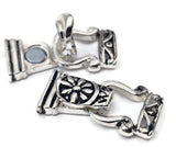 Large Fold Over Necklace Clasps in Silver with 2 holes for Double Strand Bracelets, Necklaces, or Jewelry, Making Wholesale Bulk 1213