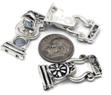 Large Fold Over Necklace Clasps in Silver with 2 holes for Double Strand Bracelets, Necklaces, or Jewelry, Making Wholesale Bulk 1213