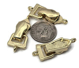 These gold magnetic clasps for jewelry provide professional results. The fold‑over cover locks a strong magnet, creating secure magnetic clasps perfect for single strand bracelets and necklaces. Attach through the integrated end loop to chain or beading wire. Enjoy one‑hand fastening, reliable hold, and a smooth, comfortable profile. A smart upgrade from lobster clasps and toggle clasps, with the elegance of polished gold.