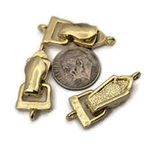 Finish bracelets confidently with these gold single strand clasps. The fold over magnetic design provides a quick snap connection and a locking cover for extra security. Add via the end loop to chain, cord, or beading wire. These magnetic closures are easier than lobster clasps, more secure than toggles, and ideal for daily wear—polished gold color adds a luxe touch to minimalist and statement designs alike.