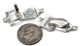 Four single-loop fold-over magnetic clasps displayed in assorted finishes for jewelry making and crafting. This mixed metal selection includes bright silver, bright gold, and antique gold clasp styles. Perfect jewelry findings for creating bracelets, necklaces, charm jewelry, and beaded accessories. The fold-over design helps secure the magnetic connection while maintaining a clean, professional appearance in finished handmade jewelry pieces.