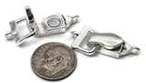 Fold Over Magnetic Clasps  Bright Silver with Loops - Single Strand or Multi Strand 857