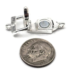 Fold Over Magnetic Clasps  Bright Silver with Loops - Single Strand or Multi Strand 857