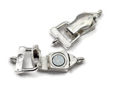 Fold Over Magnetic Clasps  Bright Silver with Loops - Single Strand or Multi Strand 857