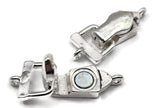 Fold Over Magnetic Clasps  Bright Silver with Loops - Single Strand or Multi Strand 857