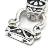 Fold Over Necklace Clasps in Silver with 2 holes for Double Strand Bracelets, Necklaces, or Jewelry, Making Wholesale Bulk 1213