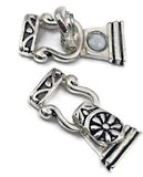 Fold Over Necklace Clasps in Silver with 2 holes for Double Strand Bracelets, Necklaces, or Jewelry, Making Wholesale Bulk 1213