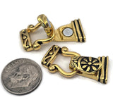 Mixed Silver and Gold Floral Fold Over Magnetic Clasps - Great for Jewelry Making!