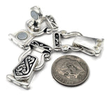 Magnetic Clasps Silver Fold Over for Bracelet, Necklace, Crafting or Jewelry Making Double Strand with a Celtic Style 1552