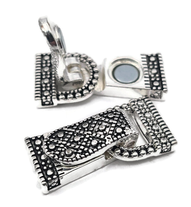 Fold Over Magnetic Clasps in Marcasite for Beading, Crafting and Jewelry Making 1926