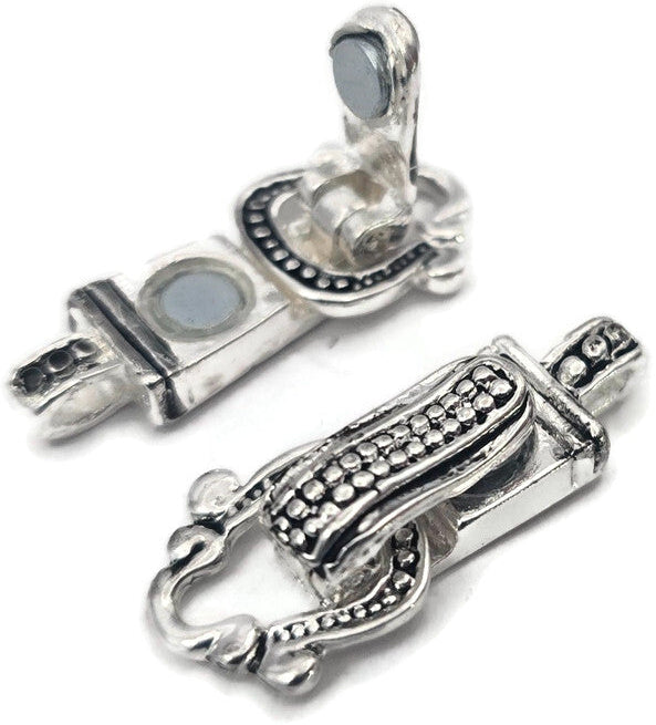 Fold over Magnetic Clasps in a Silver Single Jewelry Making, Beading Bracelets 3766