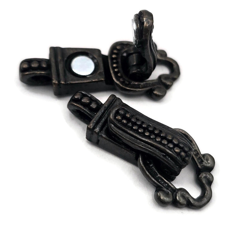 Fold Over Magnetic Clasps for Jewelry Making - Single Strand Dark Antique Brass or Antique Gold - Perfect for bracelets 4126 Light antgold-clasp