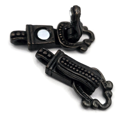 Fold Over Magnetic Clasps for Jewelry Making - Single Strand Dark Antique Brass or Antique Gold - Perfect for bracelets 4126 Light antgold-clasp