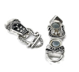 Magnetic Clasps Fold Over Style in Silver with Rhinestones - Great for Jewelry Creation, Necklaces or Bracelets - Single Strand 6266
