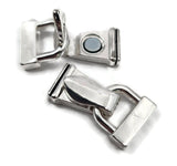 Fold Over Magnetic Clasps in Silver for Jewelry Making into Necklaces and Bracelets or Crafting 2 holes for Double Strand 7240