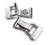 Fold Over Magnetic Clasps in Silver for Jewelry Making into Necklaces and Bracelets or Crafting 2 holes for Double Strand 7240