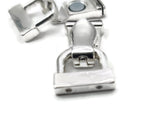 Fold Over Magnetic Clasps in Silver for Jewelry Making into Necklaces and Bracelets or Crafting 2 holes for Double Strand 7240