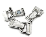 Fold Over Magnetic Clasps in Silver for Jewelry Making into Necklaces and Bracelets or Crafting 2 holes for Double Strand 7240