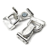 Fold Over Magnetic Clasps in Silver for Jewelry Making into Necklaces and Bracelets or Crafting 2 holes for Double Strand 7240