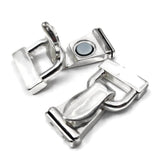 Fold Over Magnetic Clasps in Silver for Jewelry Making into Necklaces and Bracelets or Crafting 2 holes for Double Strand 7240