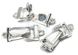 Fold Over Magnetic Clasps for Jewelry Making into Bracelets or Necklaces Silver Single Strand Closures with Magnets 9467