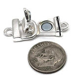 Copper and Silver Single Loop Magnetic Clasp Mix - Unique Magnetic Clasps for Jewelry Making