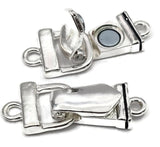 Fold Over Magnetic Clasps for Jewelry Making into Bracelets or Necklaces Silver Single Strand Closures with Magnets 9467
