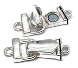 Fold Over Magnetic Clasps for Jewelry Making into Bracelets or Necklaces Silver Single Strand Closures with Magnets 9467